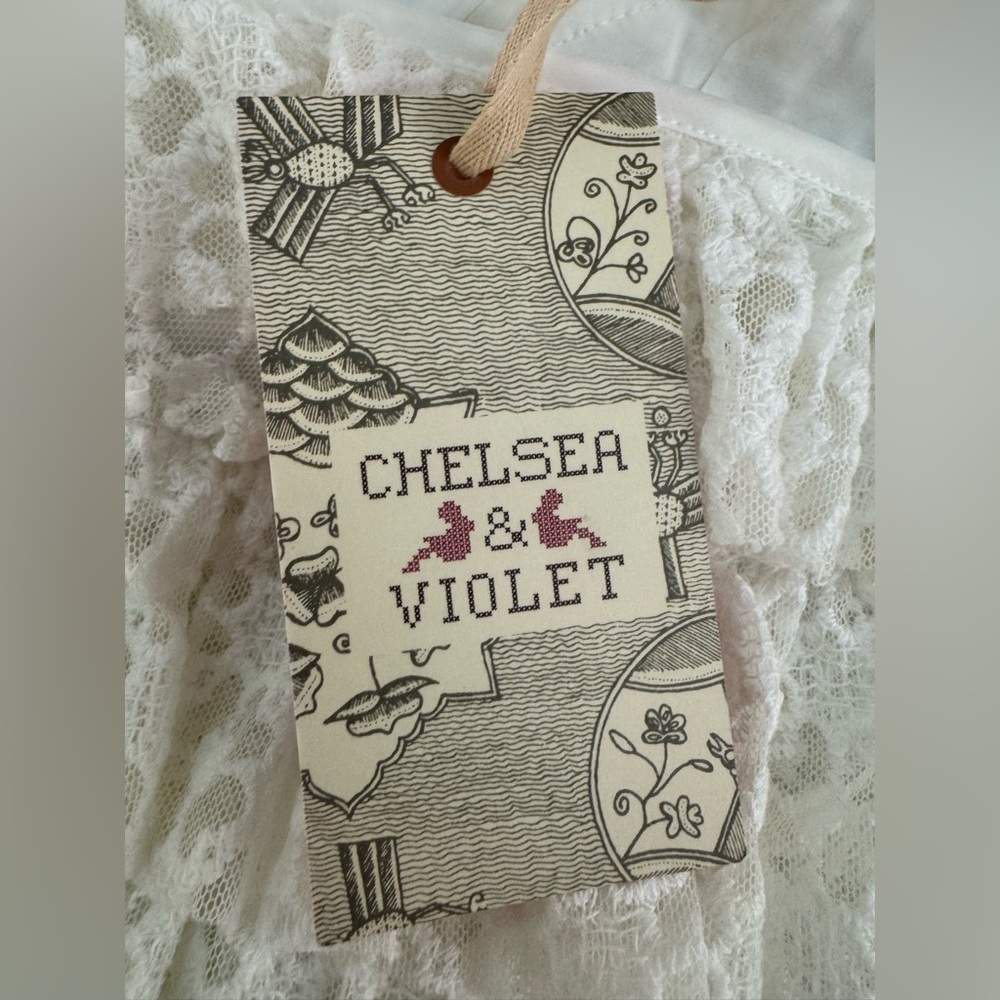 Chelsea & Violet Ivory One Shoulder Lace Tiered Ruffle Dress - Picture 4 of 6